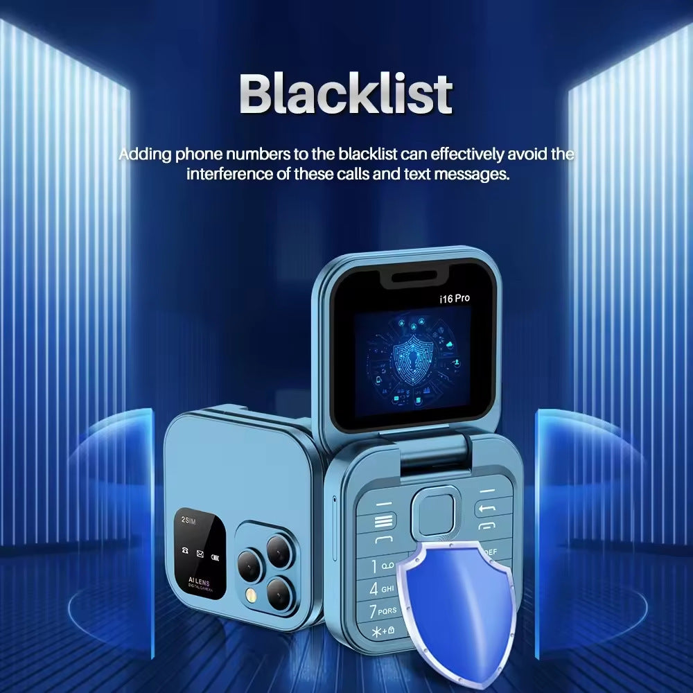New i16pro Flip mini Mobile Phone F15Button Elderly Phone Dual SIM2G Multi-Language