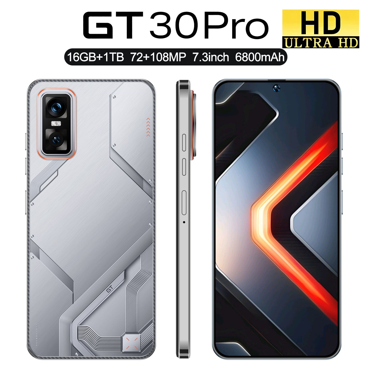 Popular GT 30 Pro Mobile Phone16+1TB Android7.3Inch Large Screen Hot Selling on AliExpress