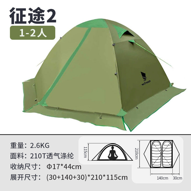 Canopy Tent Camping Supplies Double Layer Tent Hiking Portable Rainproof Tent Outdoor Heavy Rainproof Camping Gear