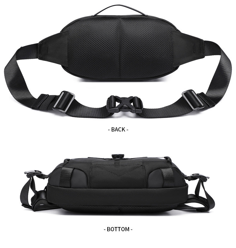 OZUKO Men's Chest Bag Crossbody Waist Bag Multifunctional Tactical Waterproof Portable Outdoor Cycling Trendy Brand High-end Bag