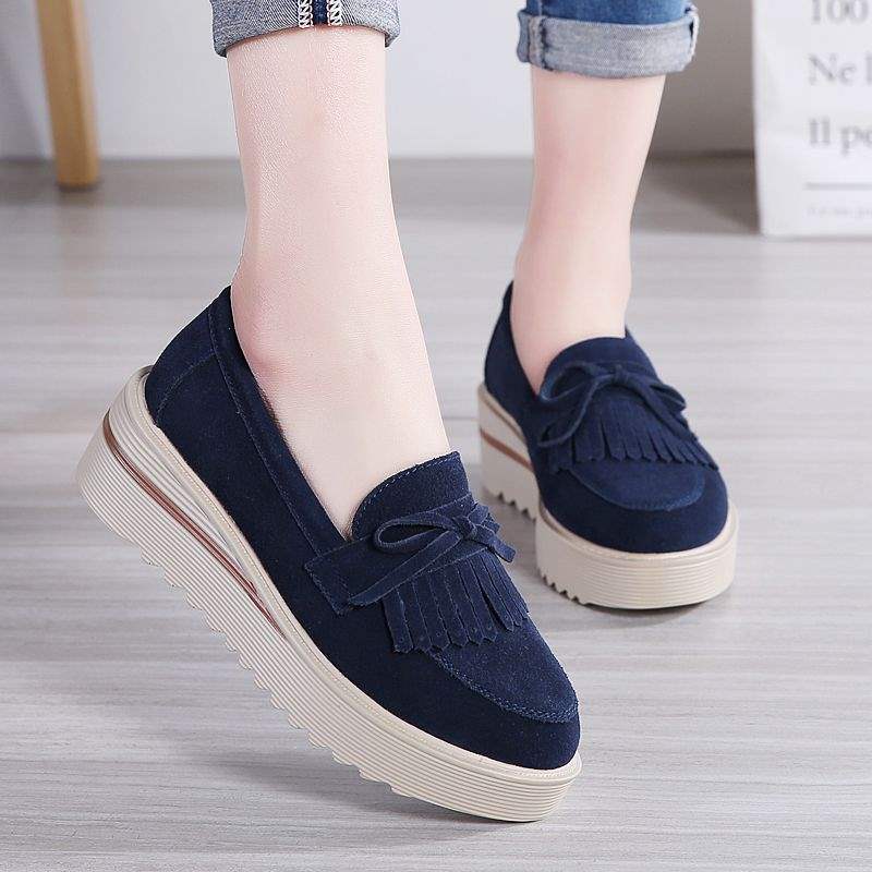 VIVIDENT New Spring and Autumn Platform Shoes for Women, Thick Sole Wedge, Large Size Slip-On Casual Mom Shoes