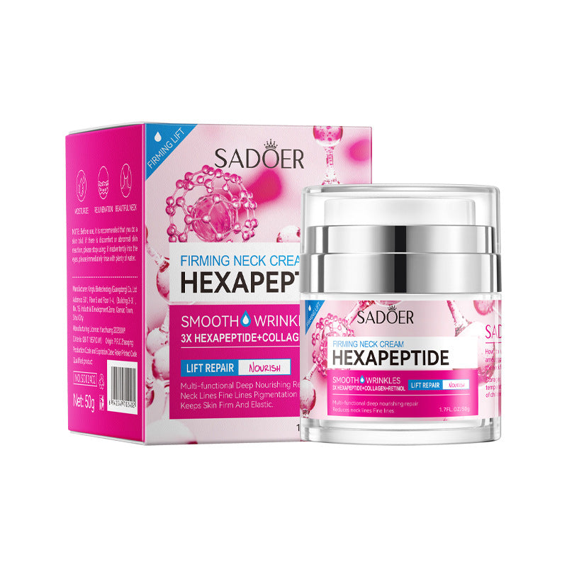 Six Peptide Neck Cream50g SADOER Tightening, Hydrating, Skin Rejuvenation, Fine Line Tightening, Cross-Border Wholesale