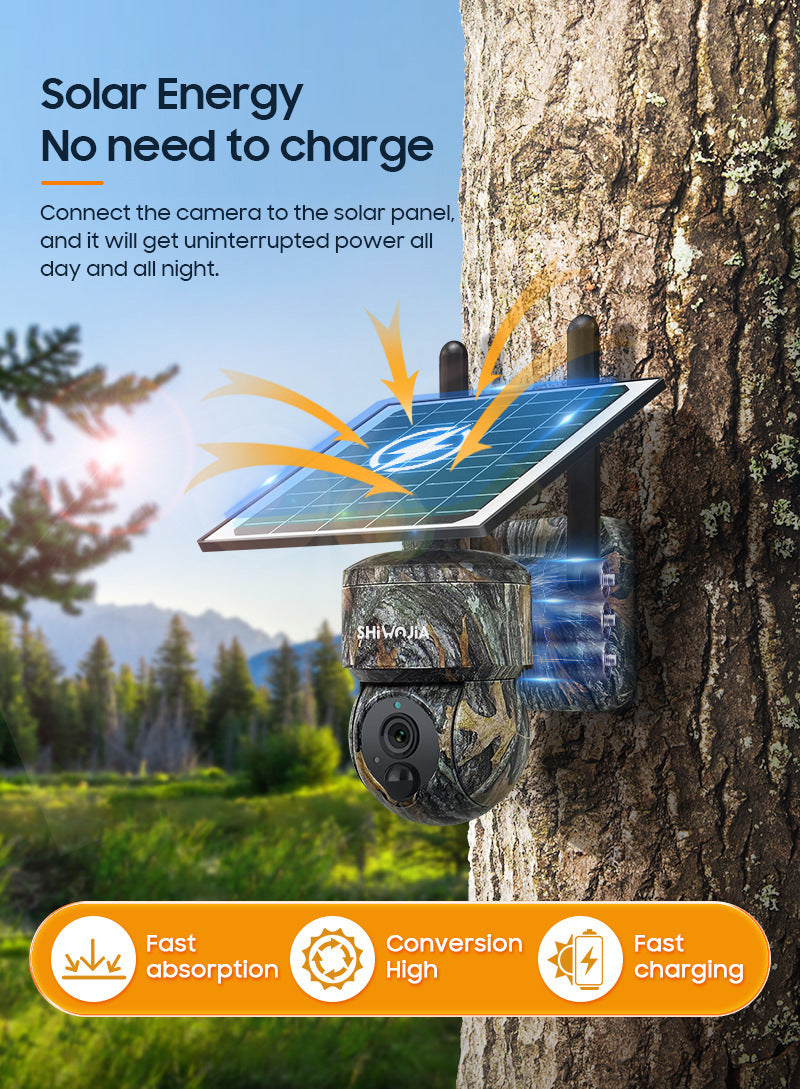 Outdoor Maple Leaf Camouflage Solar Camera4MP Low Power Consumption4G High Definition Forest Remote Early Warning Monitoring