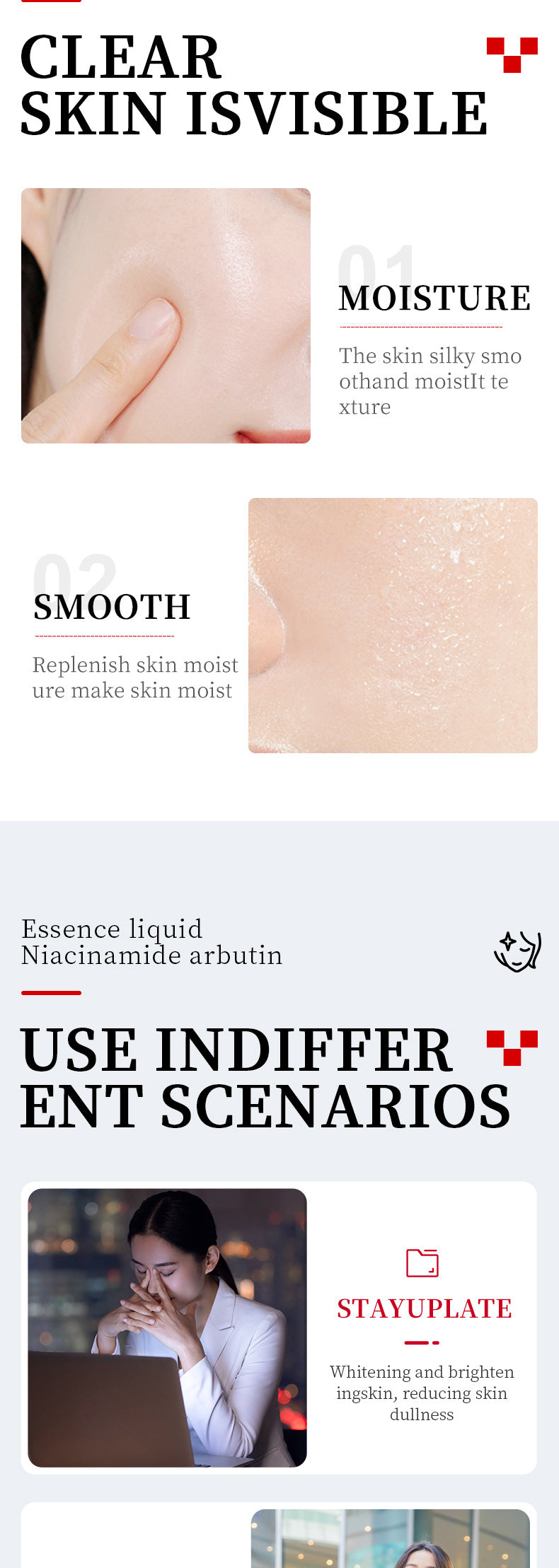 Niacinamide Whitening Ampoule Serum SADOER Arbutin Hydrating and Brightening Essence Cross-Border Wholesale