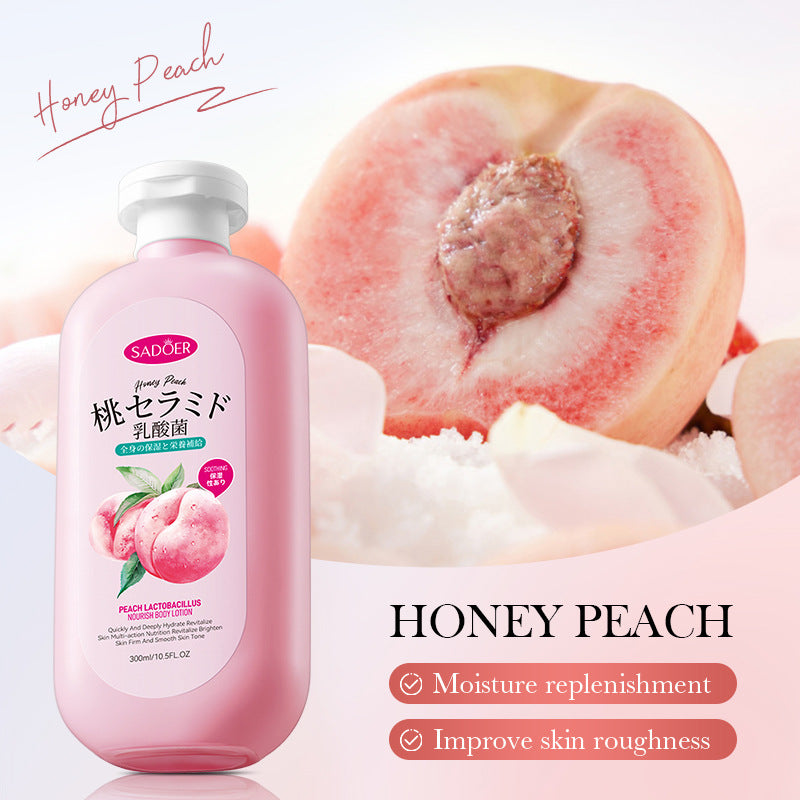Peach Lactobacillus Body Lotion SADOER Autumn and winter moisturizing body cream cross-border foreign trade wholesale