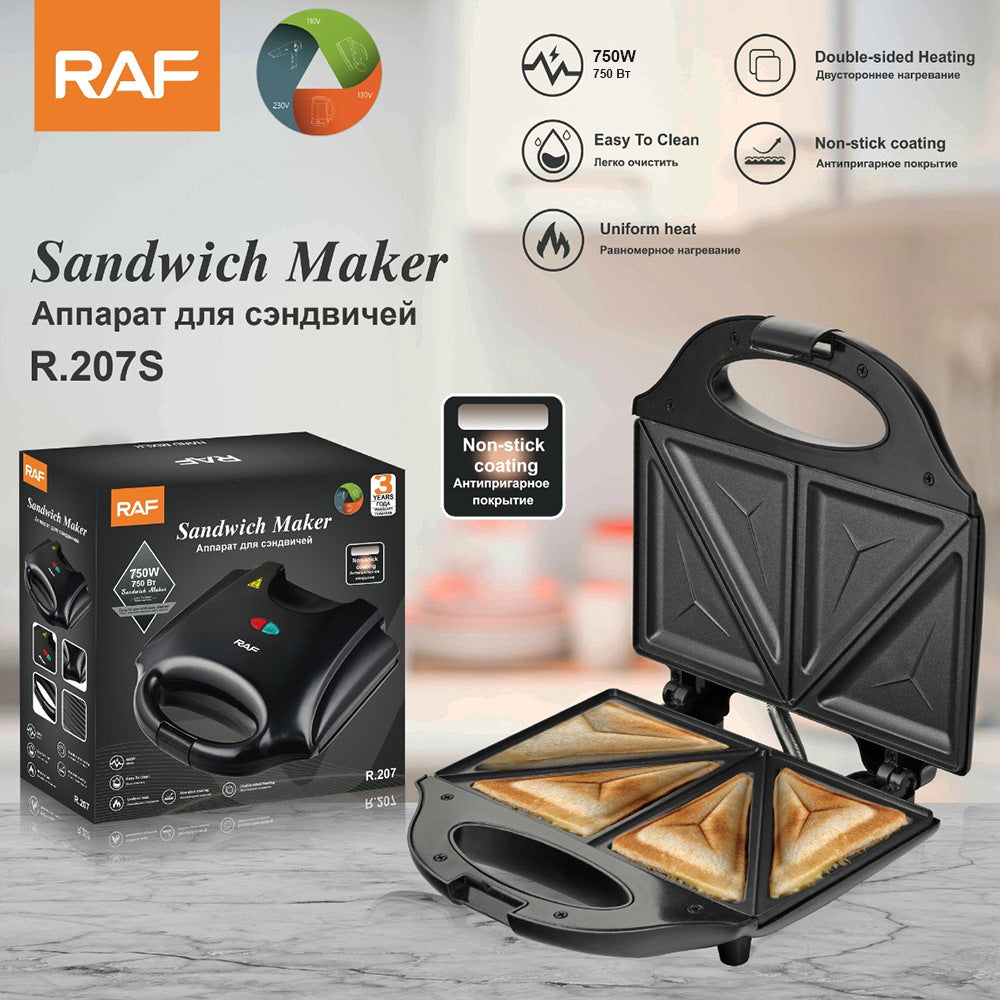 RAF European Standard Sandwich Maker Breakfast Machine Waffle Maker Toaster Multifunctional Light Food Machine Breakfast Machine