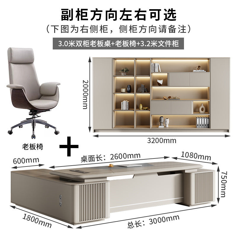 Painted Executive Desk Large Desk President Leader Chairman Manager Office Simple Modern Office Desk and Chair Set