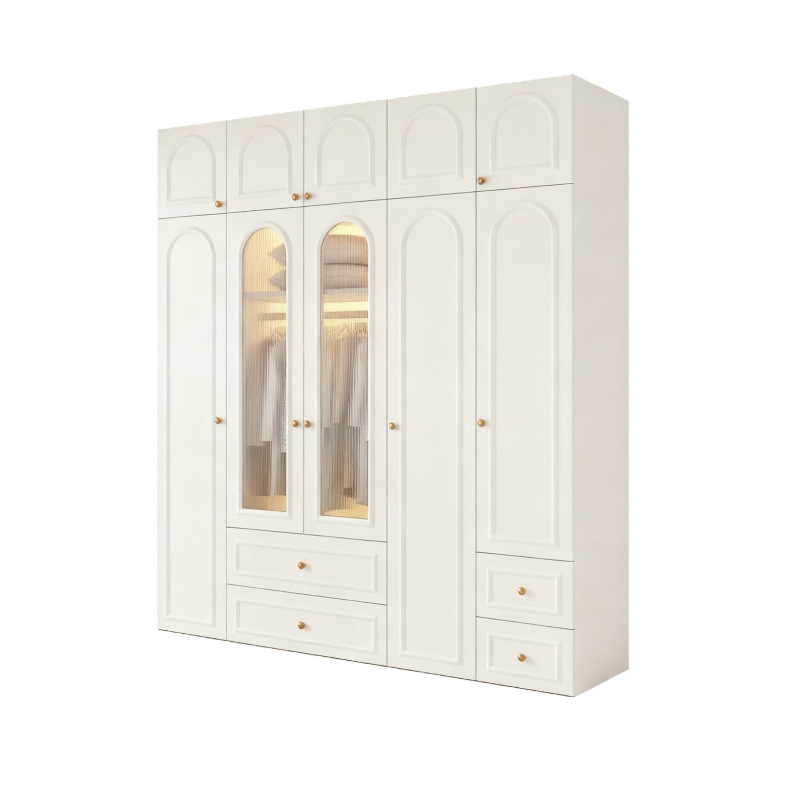 Custom Whole House Honeycomb Aluminum Alloy Wardrobe for Home Bedroom French Modern Storage Integrated Large Capacity Closet Factory