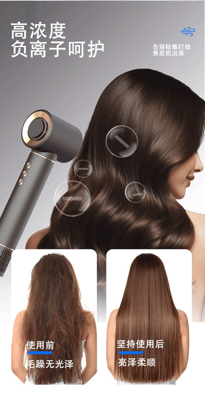 New six-in-one hair dryer for home use High Power Negative Ion High-Speed Hair Dryer Curling Hot Air Brush