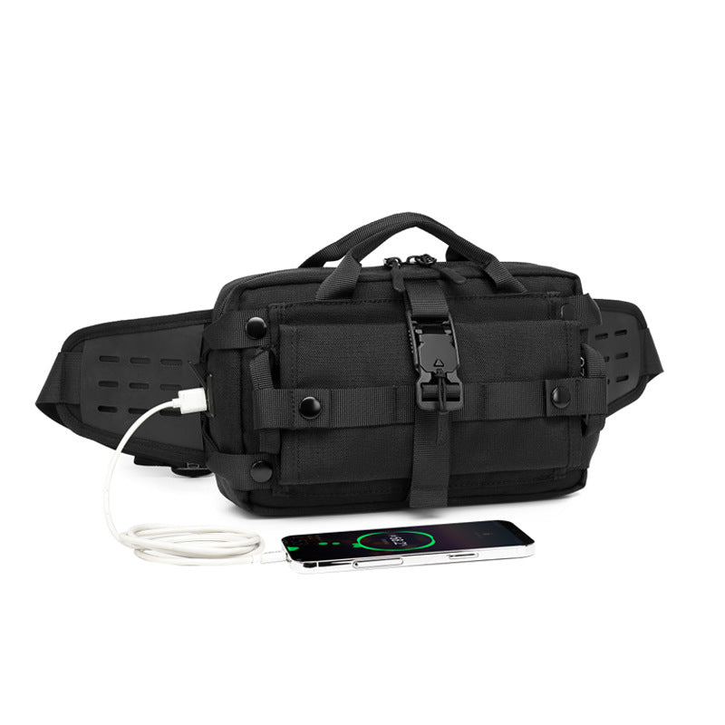 Men's Trendy Tactical Waist Bag Waterproof Small Crossbody Bag Outdoor Sports Cycling Running Lightweight Portable Bag male bag
