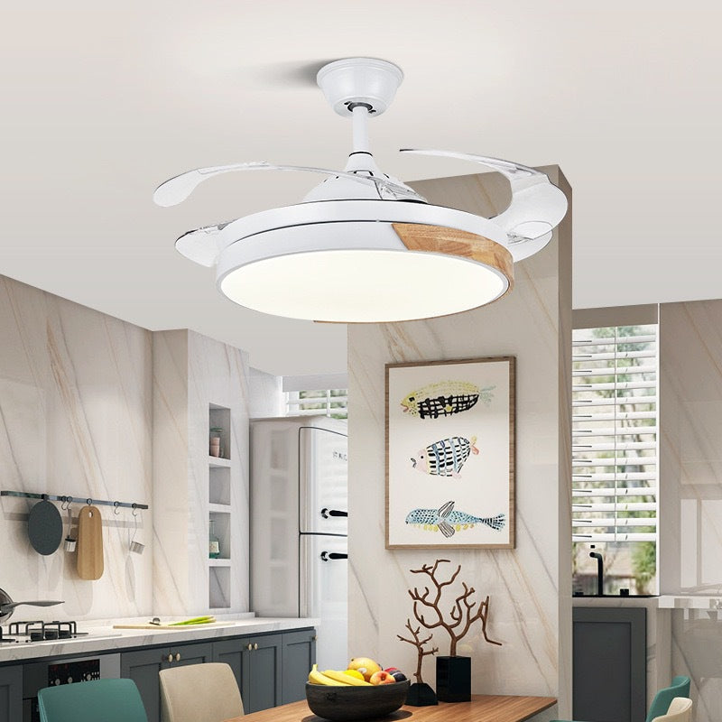 Invisible Fan Light for Home Bedroom Living Room Silent Variable Frequency Electric Fan Light Modern Simple Dining Room Ceiling Fan Light Wholesale