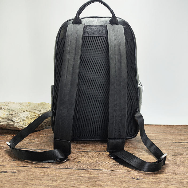 Men's Fingerprint Lock Bag Genuine Leather Business Backpack Men's Fashion School Bag Large Capacity Laptop Bag Travel Backpack