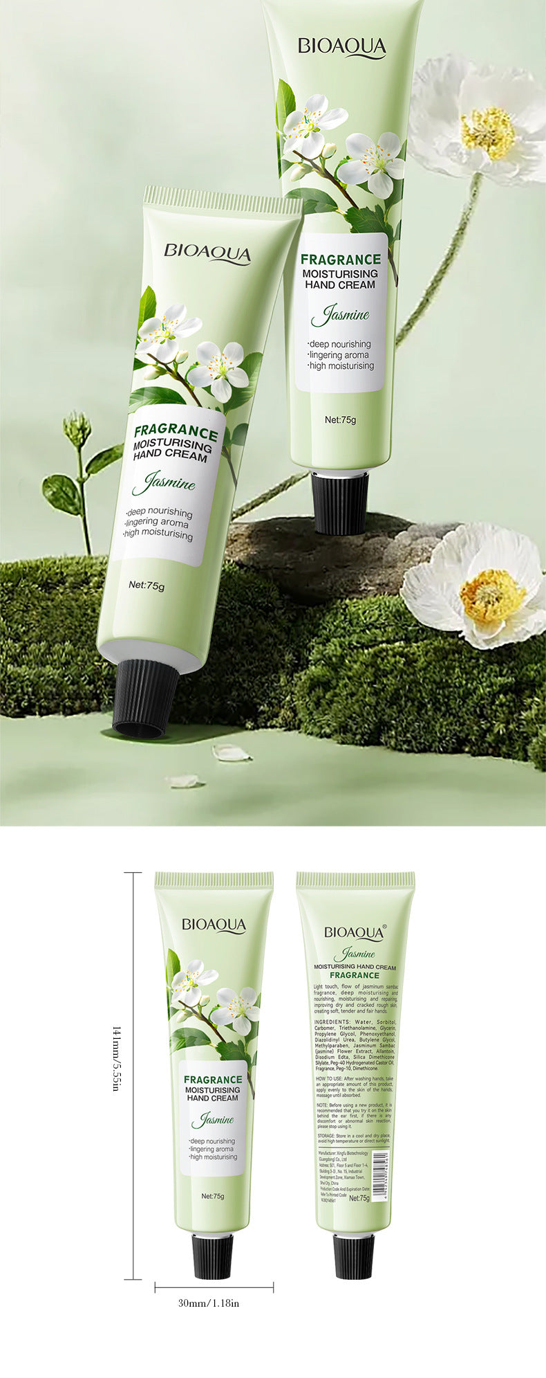 Flower Moisturizing Hand Cream BIOAOUA Autumn and Winter Sakura Moisturizing Hand Cream Cross-Border Foreign Trade Wholesale