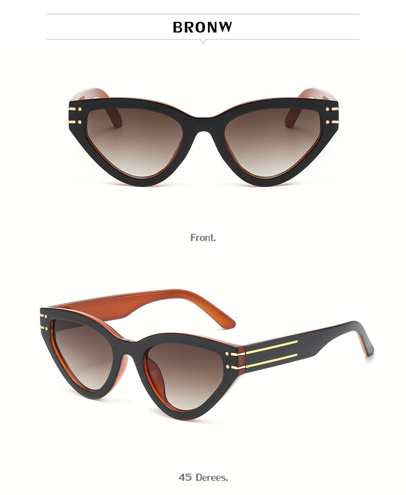 New European and American style personality cat-eye UV protection sunglasses for women ins Small Frame Sunglasses Eyewear Trendy Wholesale