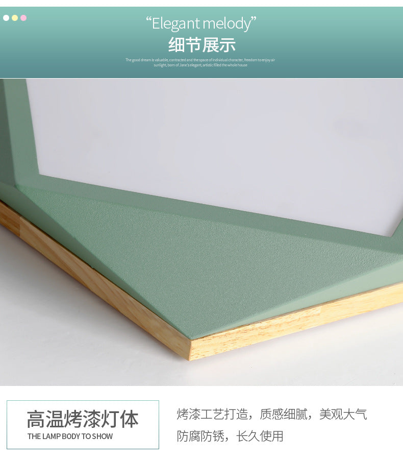 Creative Geometric Ceiling Light led Bedroom Lamp Nordic Creative Boys Girls Children's Room Lamp Iron Art Living Room Lamp