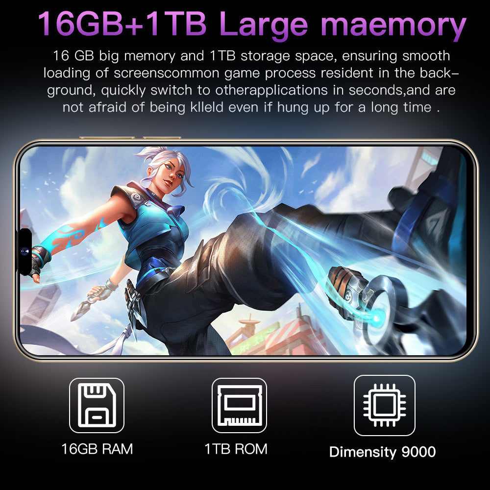 Spot Goods i14 ProMax Smartphone7.3Inch Hd Large Screen1+16G Factory Direct Wholesale of Mobile Phones