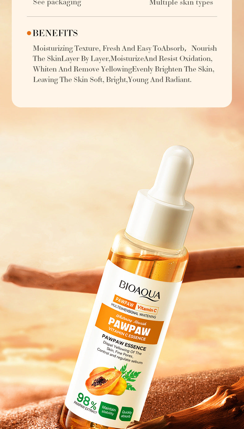 Papaya Vitamin C Essence30ml BIOAOUA Moisturizing and Hydrating Wholesale for Cross-Border Trade
