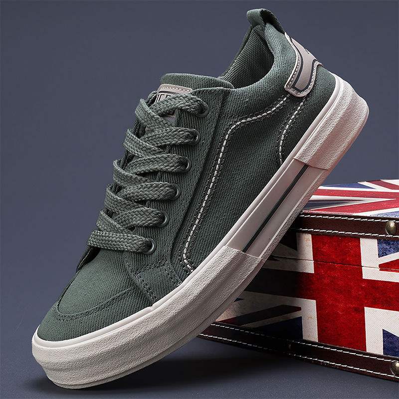 2025Autumn New Men's Shoes Low-top Breathable Flat Sneakers Men's Casual Shoes Korean Style Versatile Canvas Shoes