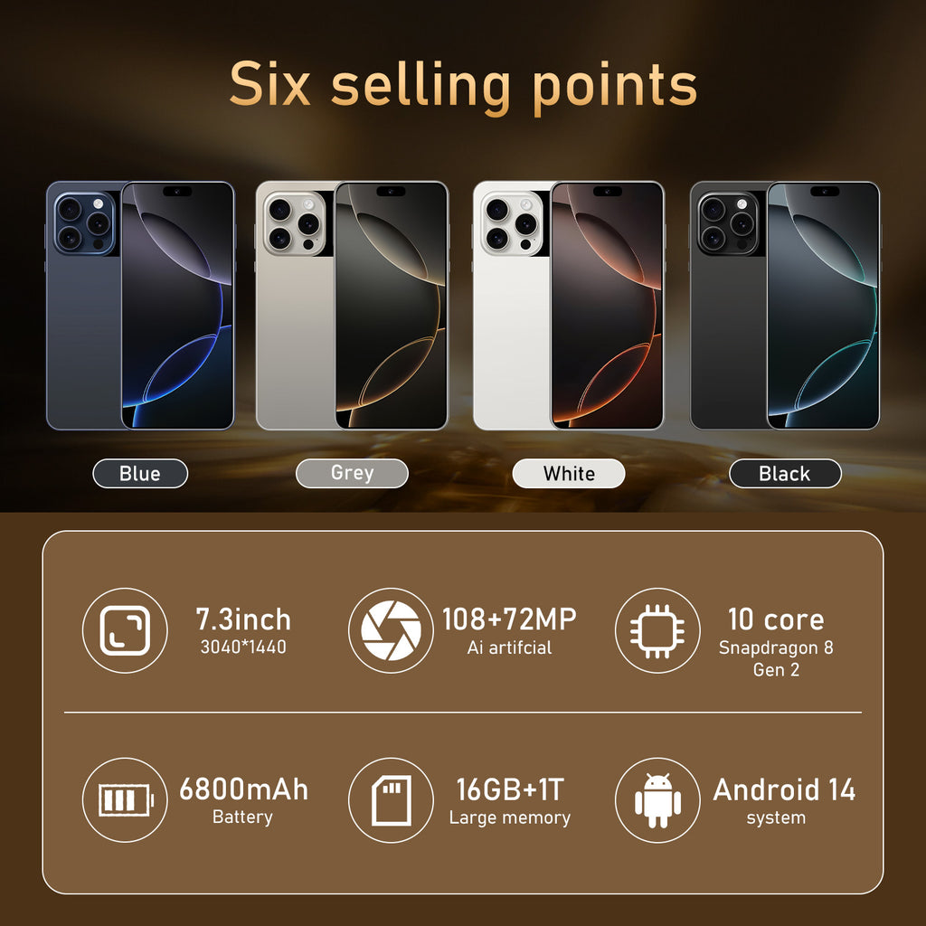 Globally Exclusive for Smartphones i16pro max Android Large Screen16+1T Source Factory(Popular)
