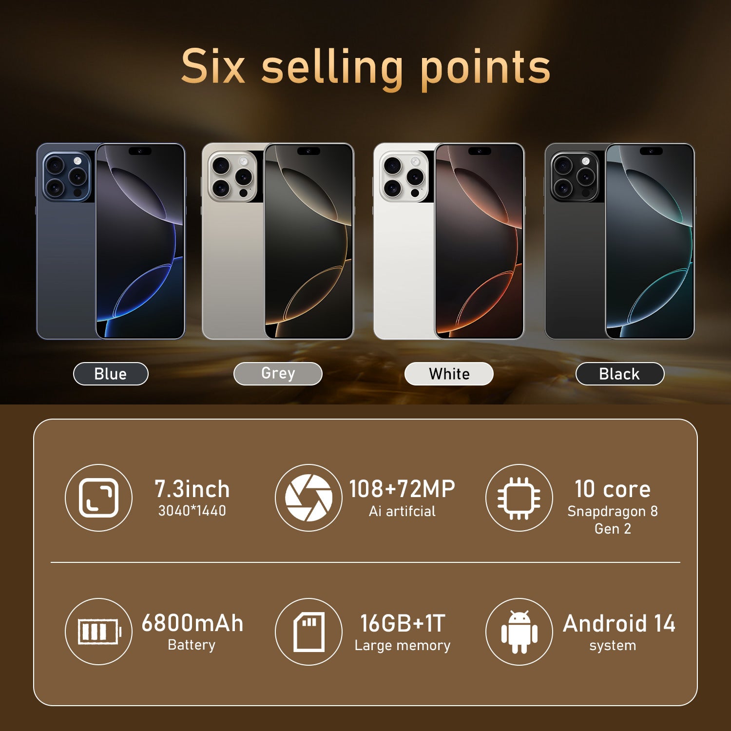 Globally Exclusive for Smartphones i16pro max Android Large Screen16+1T Source Factory(Popular)