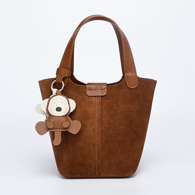 European and American Retro Melad Niche Matte Handheld Bucket Bag Fashion Women's Bag Light Luxury Single Shoulder Crossbody Bag