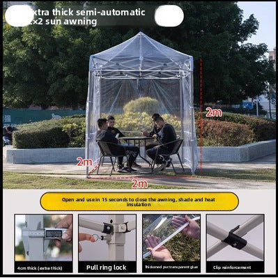 Plastic Tarp Sunroom Tent Simple Fully Transparent Sunshade Insulation Canopy Outdoor Courtyard Sunbathing Folding Rain Shelter