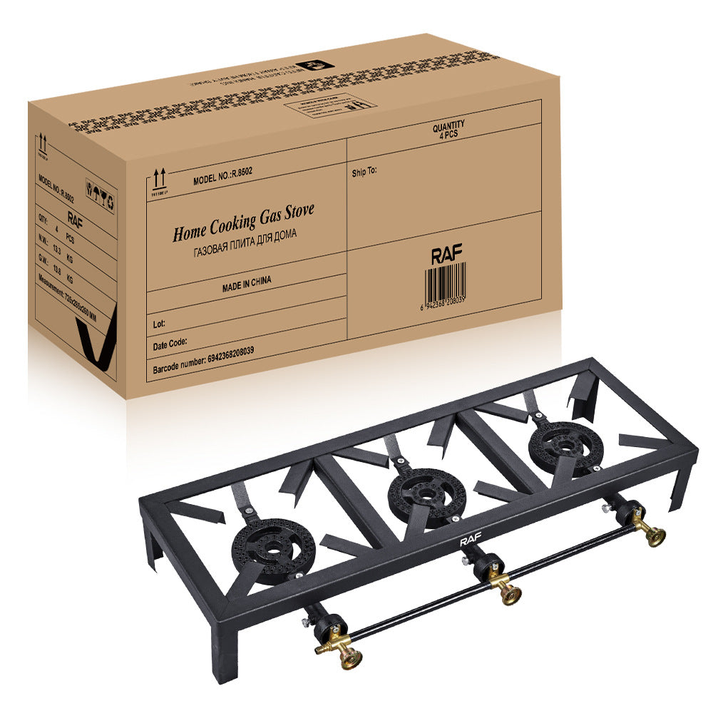 RAF Gas Stove Simple Household Liquefied Gas Tabletop Flameout Three Burners Easy-to-Clean Gas Stove R.8502