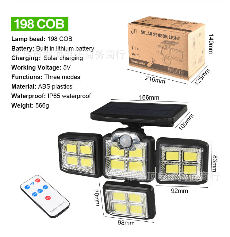 New Solar Wall Light Split Body Sensor Street Light Remote Control Garden Light LED Waterproof Garden Light