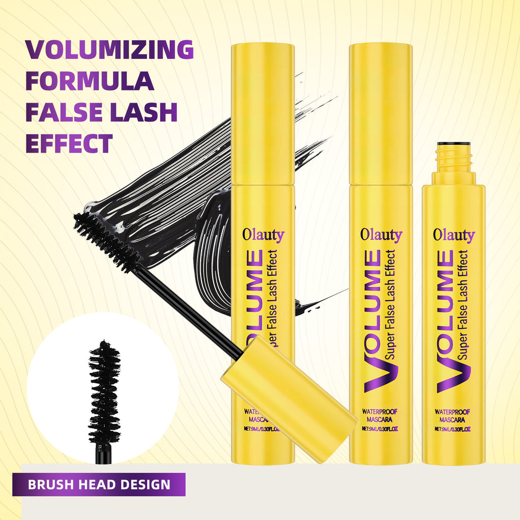 tkOlauty False Eyelashes Waterproof Mascara9ml Long-lasting non-smudge fiber volumizing curling mascara