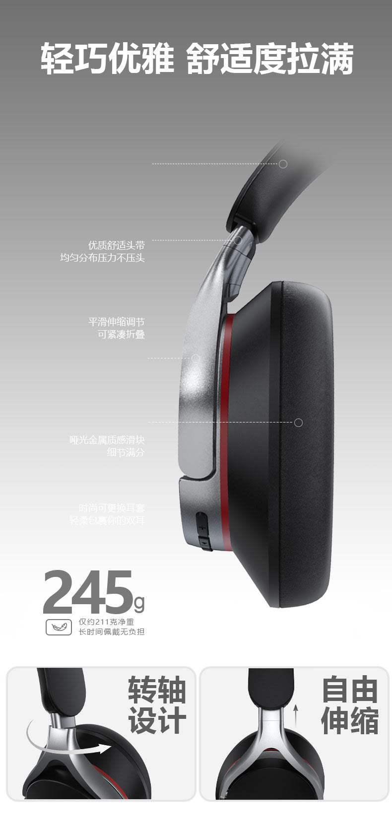 Private Model2025New heavy bass long battery life over-ear headphones ANC Noise-canceling Wireless Bluetooth Earbuds Patent B12