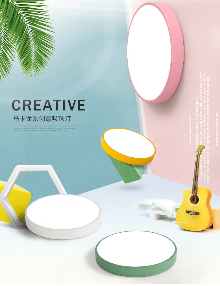 led Ceiling Light Round Bedroom Room Light Nordic Macaron Home Dining Room Study Hallway Balcony Lighting