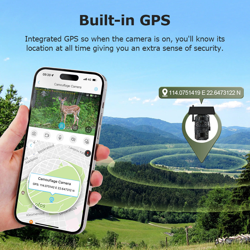 Camouflage4G Install Solar Camera Hunting300Wan Gaoqing GPS Positioning Infrared Night Vision Remote Camera