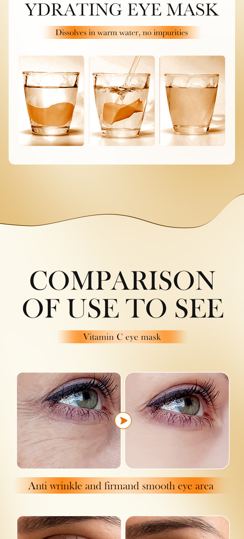 Eye Mask7.9g FAYANKOU24K Golden Aloe Vera Hydrating Nourishing Eye Mask Cross-Border Wholesale