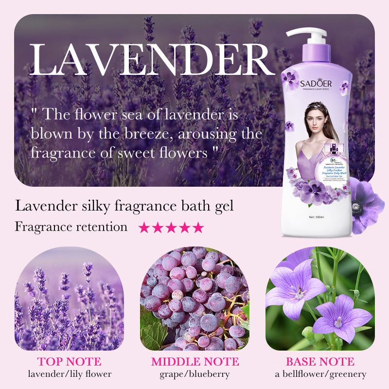 Bathing Set SADOER Rose Fragrance Shampoo Lavender Shower Gel Cross-Border Wholesale