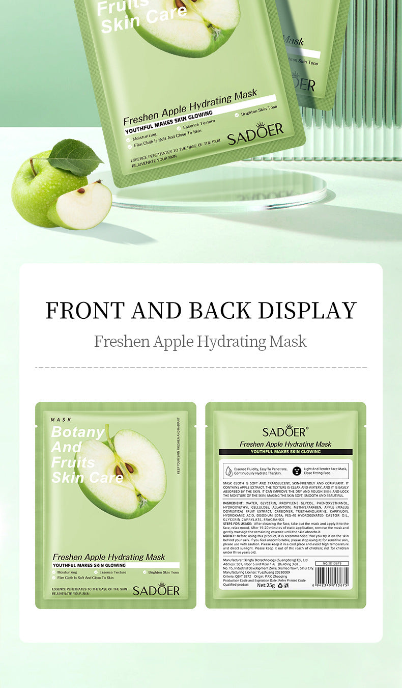 Fruit Mask SADOER Avocado Rose Hydrating Moisturizing Tablets Cross-border Foreign Trade Skincare Wholesale