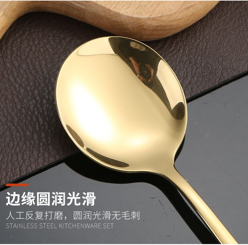 Stainless Steel Cutlery Set Portugal24Set of gold Western Food Gift Box6Steak Knife, Fork, and Spoon for One Person