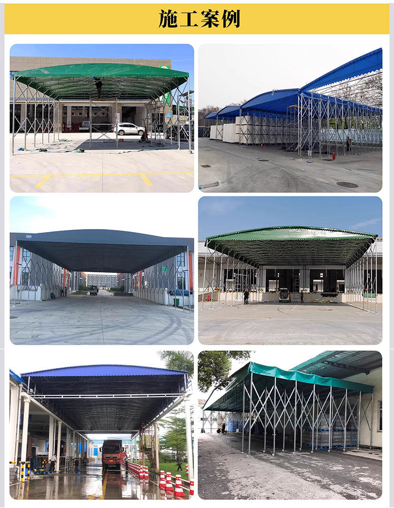 Outdoor Mobile Tent Activity Canopy Large Warehouse Push-Pull Shed Retractable Folding Sunshade Tent Night Market Stall Rain Shelter