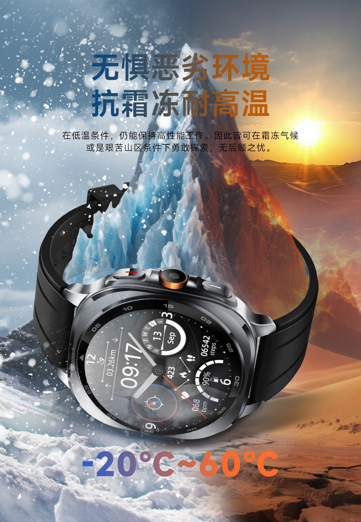 New Product GPS Smart Watch TS400Positioning Track Altitude Barometric Pressure Compass AI Dial Q&A Smart Watch