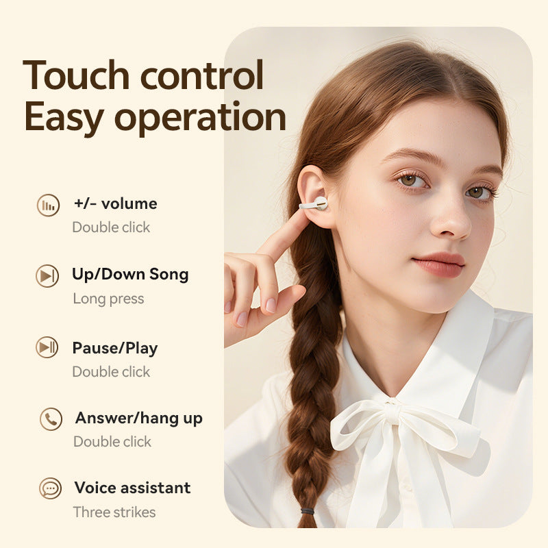 2025Popular M136Clip-on Bluetooth Earphones High Aesthetic Long Battery Life Non-in-ear Wireless Bluetooth Earphones