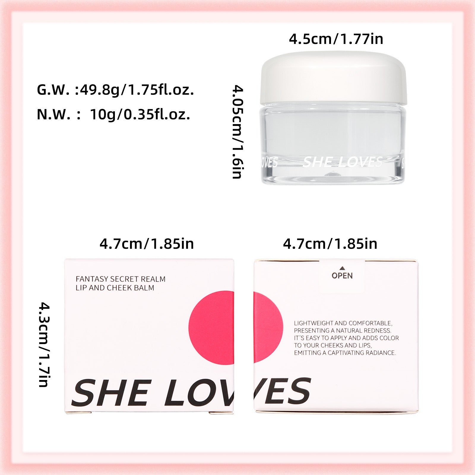 SHELOVES Color Changing Blush Cream Color-Chaning Blush Natural Nude Makeup Rouge Blush