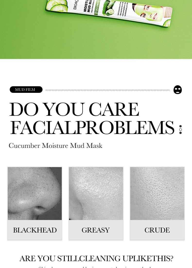 Cleansing Mask BIOAOUA Cucumber Pore Cleansing Smear-On Portable Mud Mask  Foreign Trade Wholesale