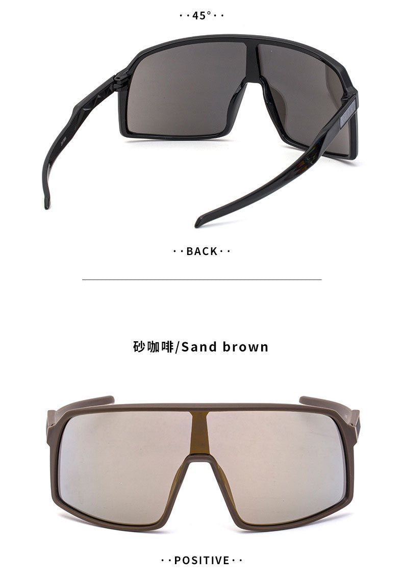 Polarized Sports Sunglasses for Women, European and American Fashion, Windproof Outdoor Cycling Sunglasses, Integrated Colorful Men's Trendy Fishing Glasses