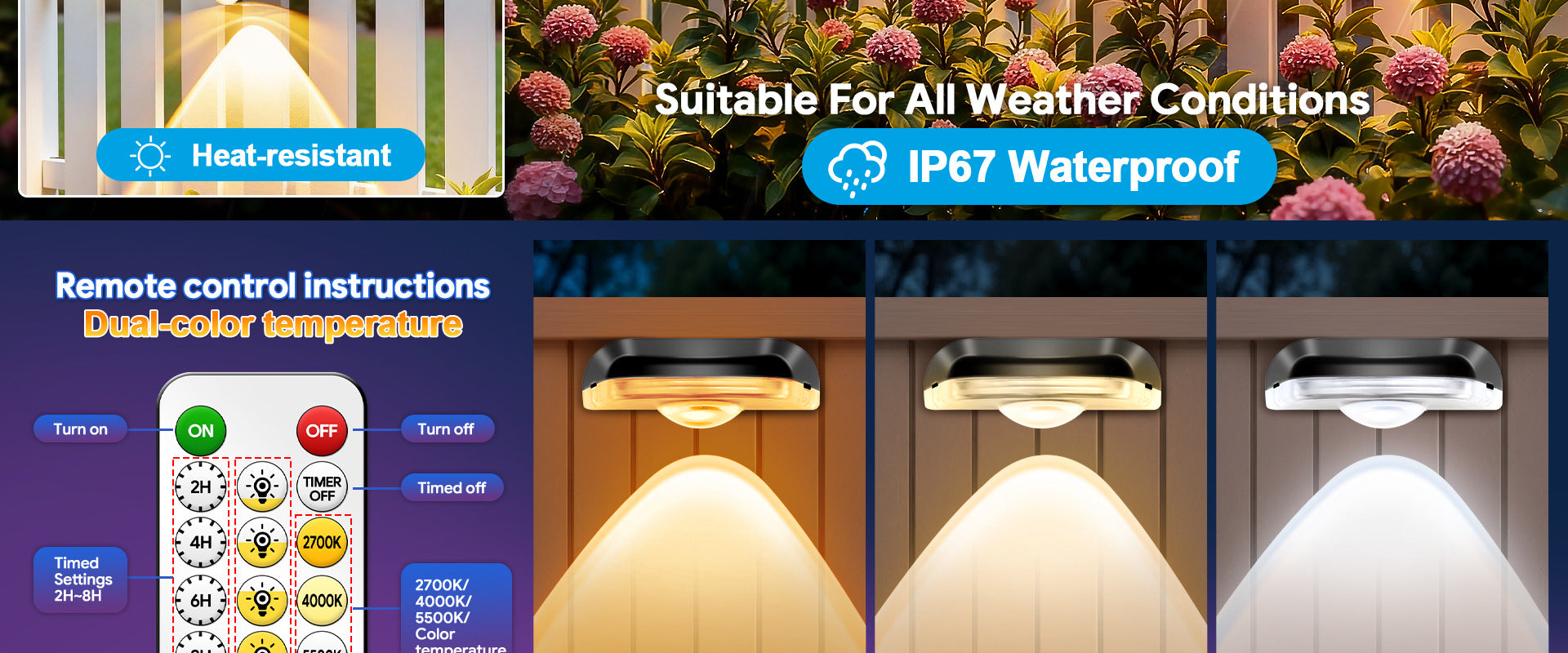 Bluetooth fence light RGBCW Iridescent Fence Light Wall Washer Light Fence Light Garden Light Waterproof Decorative Light