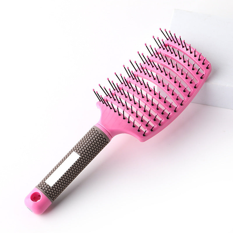 Large Curved Comb, Ribbed Hair Comb, Boar Bristle Curved Massage Comb, Nine-Row Comb, Styling Curling and Smoothing Comb, Cross-Border