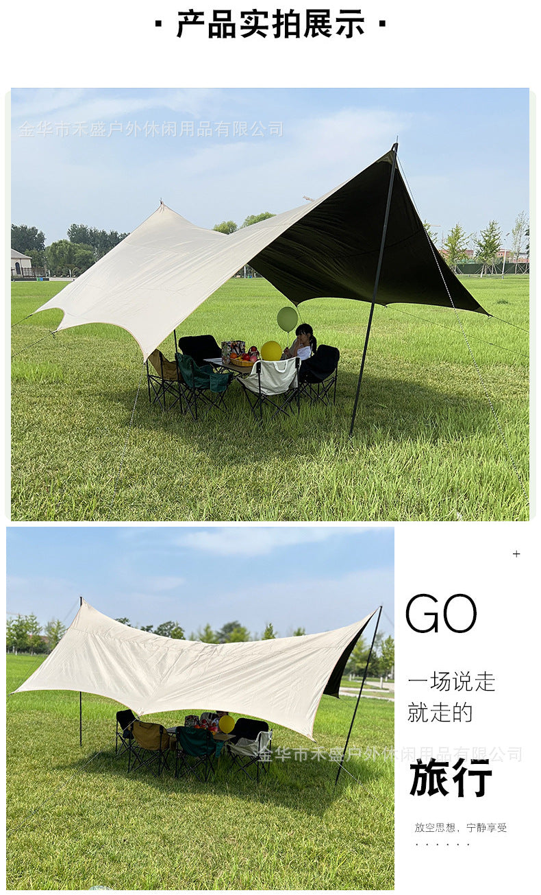 Camping Tarp Wholesale In Stock Camping Tent Outdoor Sunshade Portable Sun Protection Rainproof Tarp Tent