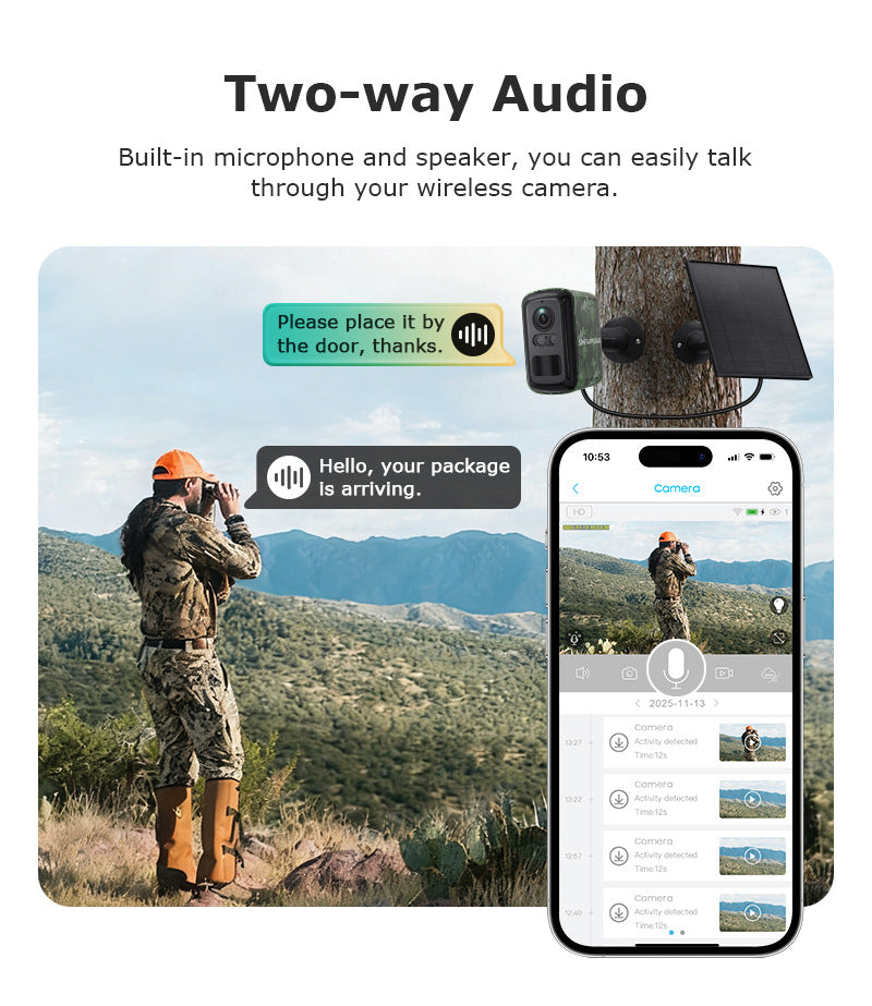 New camouflage low-power battery camera wireless full-color night vision outdoor HD4G Surveillance Camera