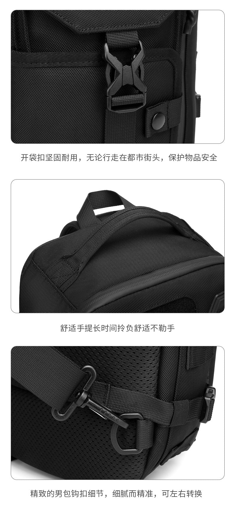 OZUKO Tactical Chest Bag Men's Waterproof Crossbody Bag Outdoor Sports Small Backpack Trendy Shoulder Portable Men's Bag