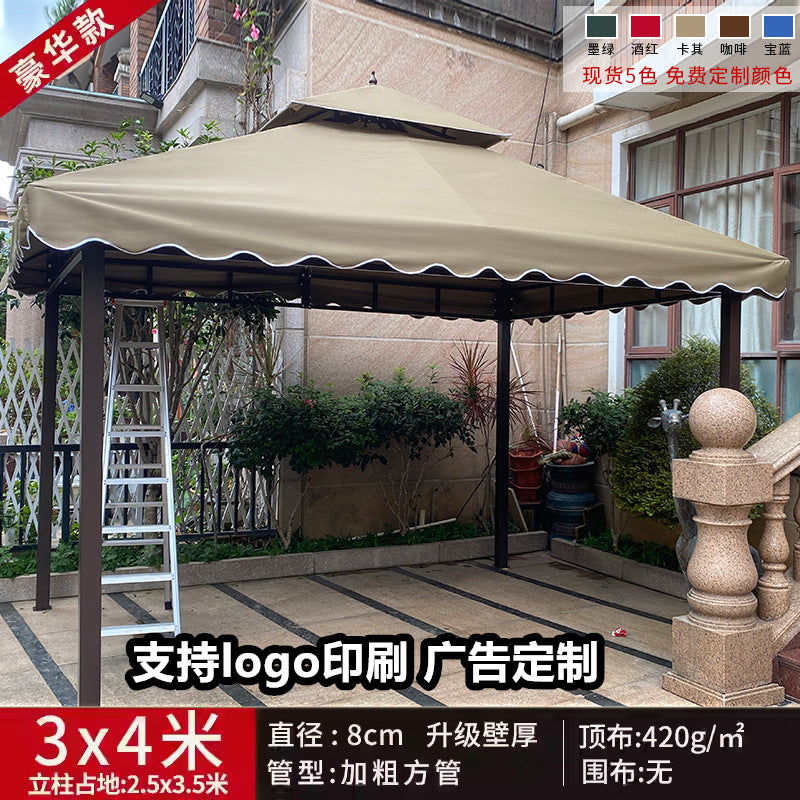 Outdoor Sunshade Canopy Rain Shelter Courtyard Garden Villa Four-legged Pavilion Advertising Event Large Roman Tent Umbrella Wholesale