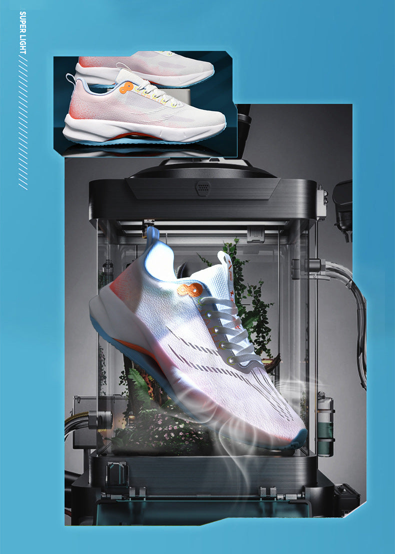 Summer Men's Fashion Breathable Sneakers Student Outdoor Trendy Lace-up Thick-soled Low-top Casual Running Shoes