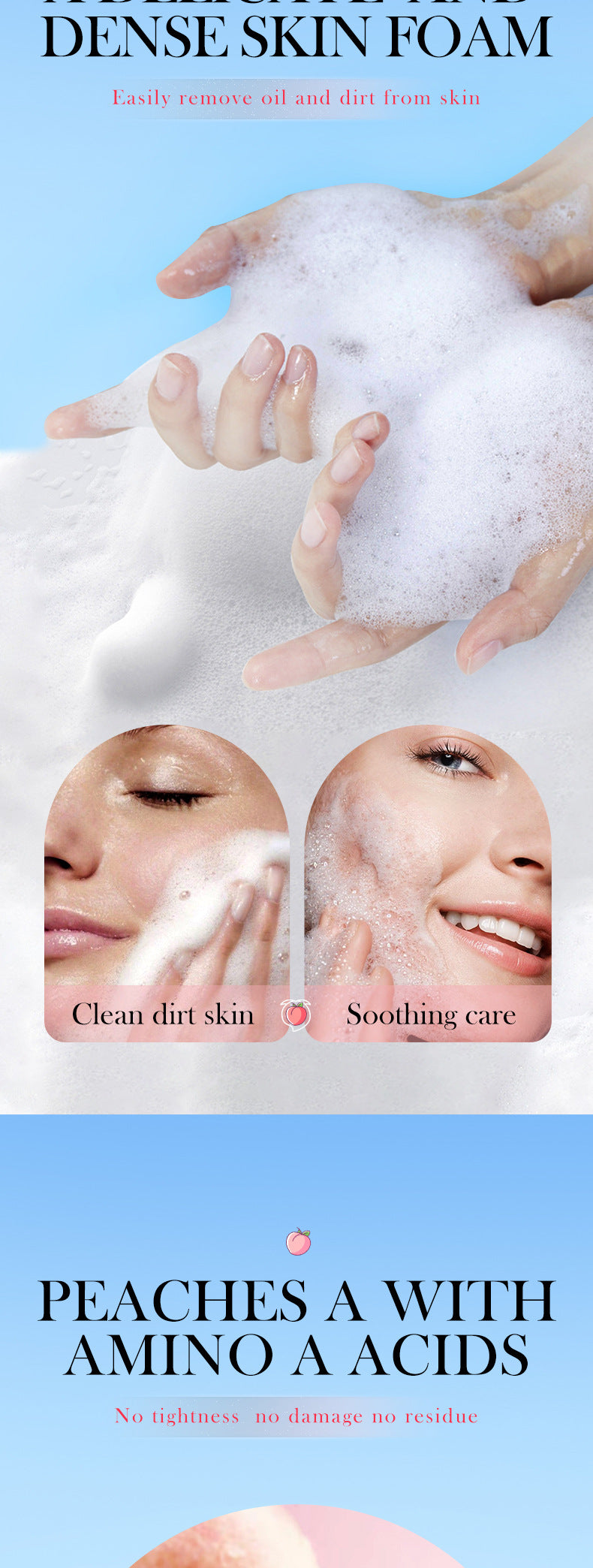 Full English Facial Cleanser150g SADOER Green Tea Cleansing Peach Moisturizing Cleanser  Wholesale